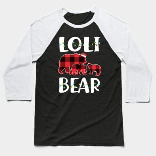 Loli Bear Red Plaid Christmas Pajama Matching Family Gift Baseball T-Shirt